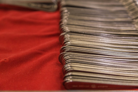 Spoon is a cookware that looks shallow and smaller than a ladle. At the end there is a catch Generally used to scoop liquid. Or semi-liquid Or hard food that can not be used with a fork.の写真素材