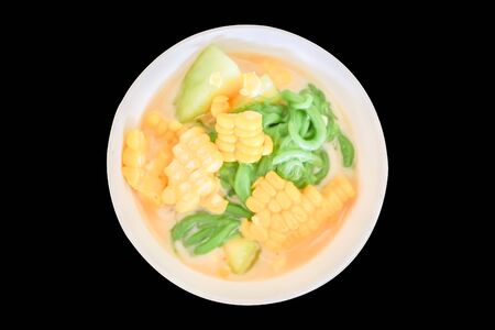 Thai desserts are unique in Thai national culture called Lod Chongの写真素材