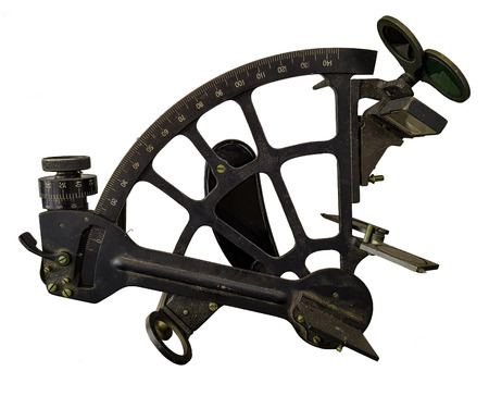 Sextant isolated on white background. Sextant is an ship manual navigation tool use in astronavigationの写真素材