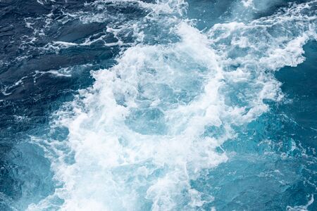 Wave created by ship sails pass through the sea water. Turbulance flow of sea water happen by the...