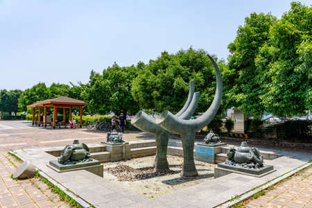 GIMHAE, SOUTH KOREA - JUNE 18, 2017 : Skoolooks shop, a student and college uniforms store locate in Gimhae, South Gyeongsang province, South Korea.のeditorial素材