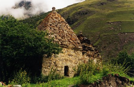 Mountain village in Caucasus, Digoria, Russia