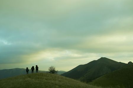 Hiking in Caucasusの写真素材