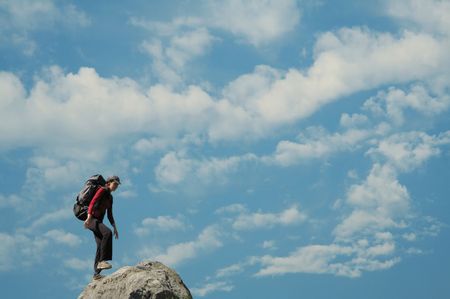 Gigl on the rock summit