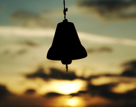 Ding silhouette on the sunset backgroundの写真素材