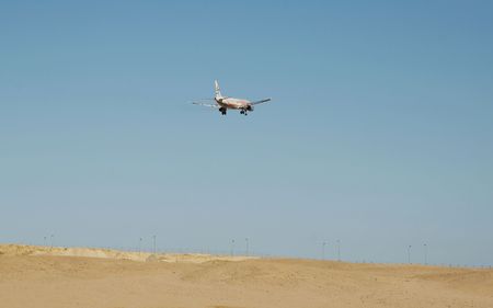 jet approaching airport
