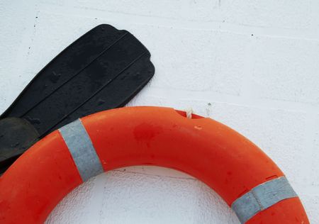 Swimming equipment on yacht