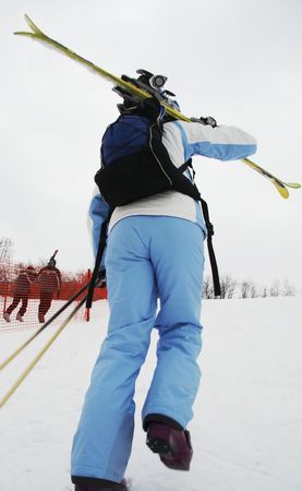 Girl on skiの写真素材
