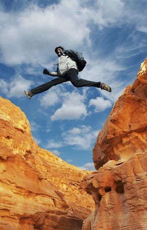 Jumping manの写真素材