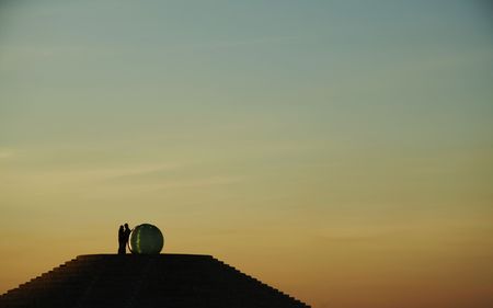 Couple on sunsetの写真素材