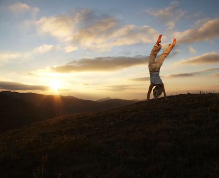 Cartwheel on the sunset