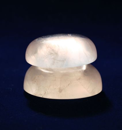 Two white jewelry stonesの写真素材