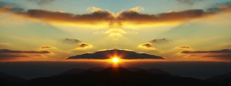 Sunset fantastic sceneryの写真素材