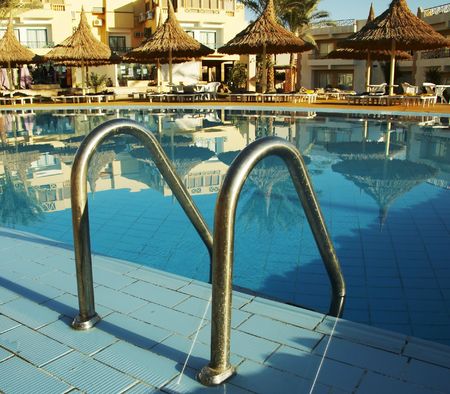 Rail in the swimming -poolのeditorial素材