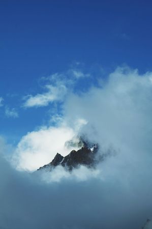 Mount peak in clouds in Himalayan