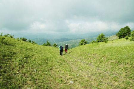People in hikeの写真素材