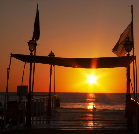 Sea sunset の写真素材