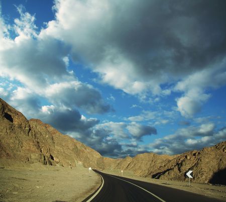 Road in mountainの写真素材