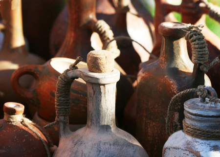 Clay bottlesの写真素材