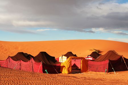 Touristic camp in Sahara desertの写真素材