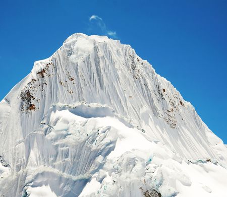 Beautiful peak Alpamayo in the Cordillerasの写真素材
