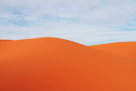 Camp in sand desertの写真素材