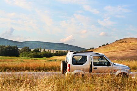 car on rural road