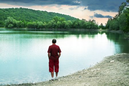 Summer lakeの写真素材