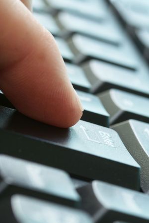 Finger on keyboard