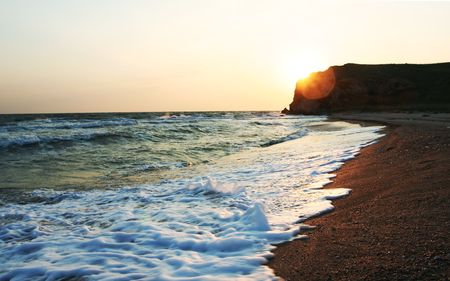 Sea sunsetの写真素材