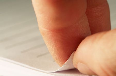 Finger for bookの写真素材