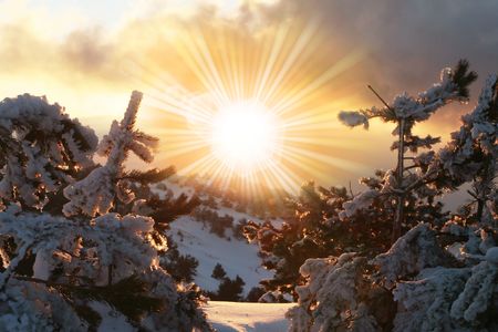 winter mountainsの写真素材