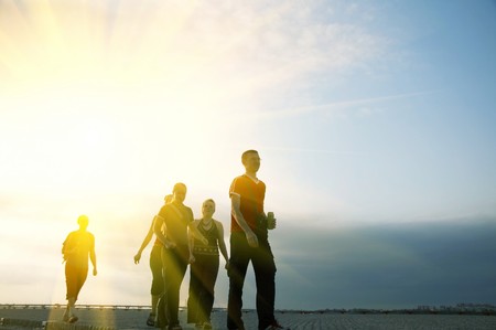 Friends on weekendの写真素材