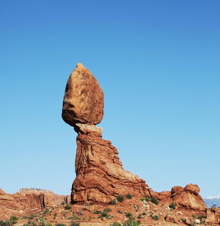 Balanced rock in Arches National Park, Utahの写真素材