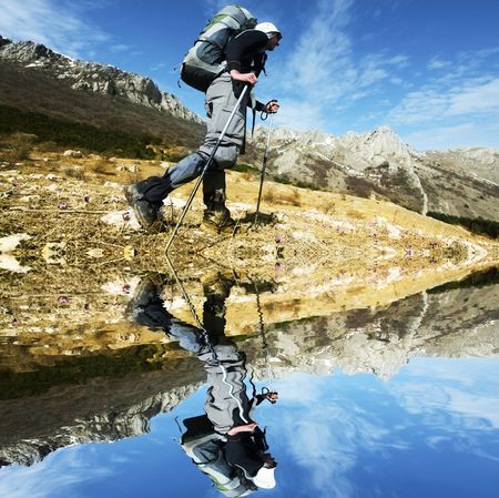 People in hikeの写真素材