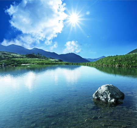 mountain lakeの写真素材
