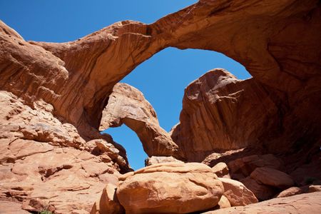 Arch in Arches National Park, Utahの写真素材