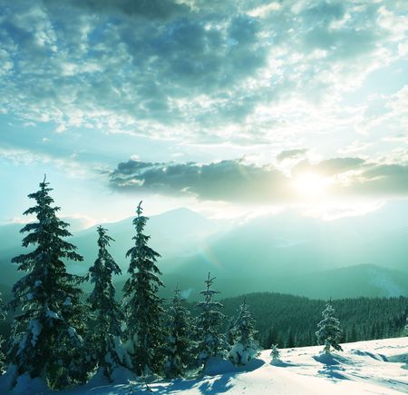Winter mountainsの写真素材