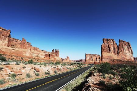 Delicate Arch in Arches National Park, Utahの写真素材