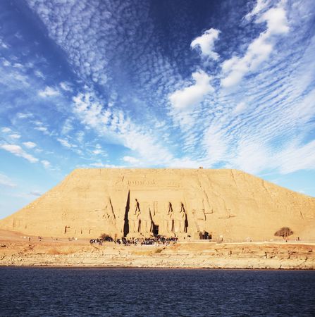 tomb in Abu-Simbel, Egyptの写真素材