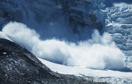 avalanche in Himalayaの写真素材