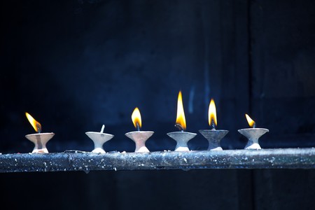 Candles at  templeの写真素材
