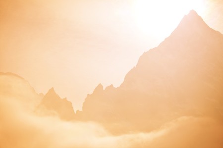 Misty mountainsの写真素材