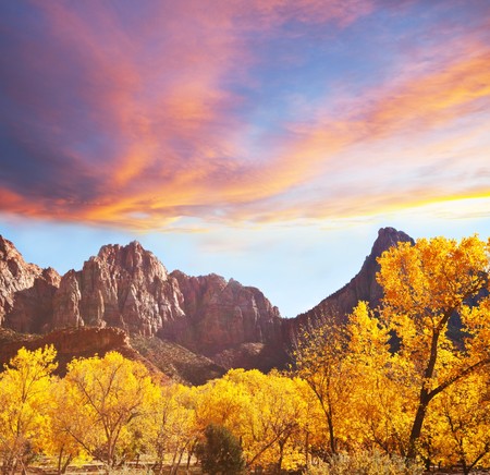 Autumn scene in Zionの写真素材