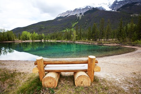 Moraine lake in Canadaの写真素材