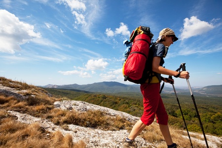 Girl  in hikeの写真素材