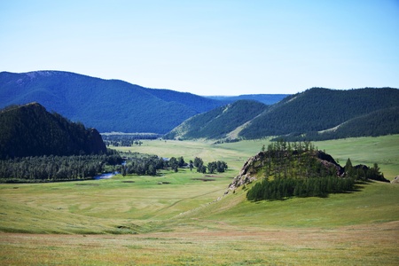 Summer green hillsの写真素材