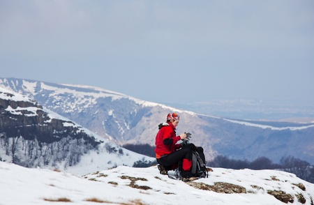 Girl  in hikeの写真素材