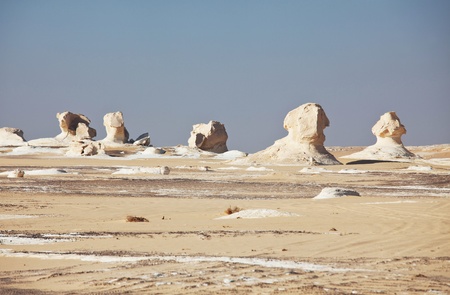 Chalk formation in White desert, Egyptの写真素材