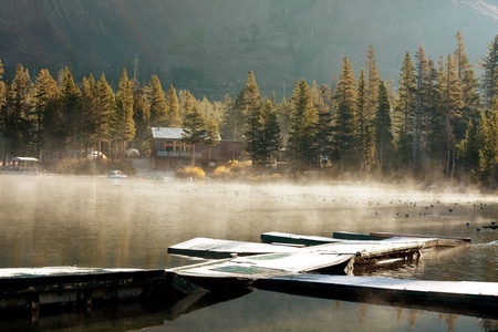 autumn lakeの写真素材